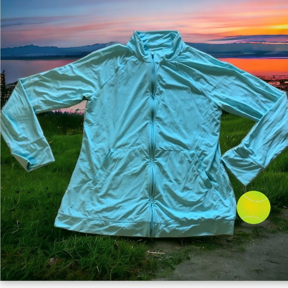 Lilly Pulitzer Luxletic Jacket UPF Turquoise - Picture 2 of 2